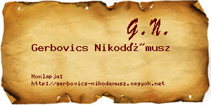 Gerbovics Nikodémusz névjegykártya